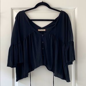 free people cropped babydoll top